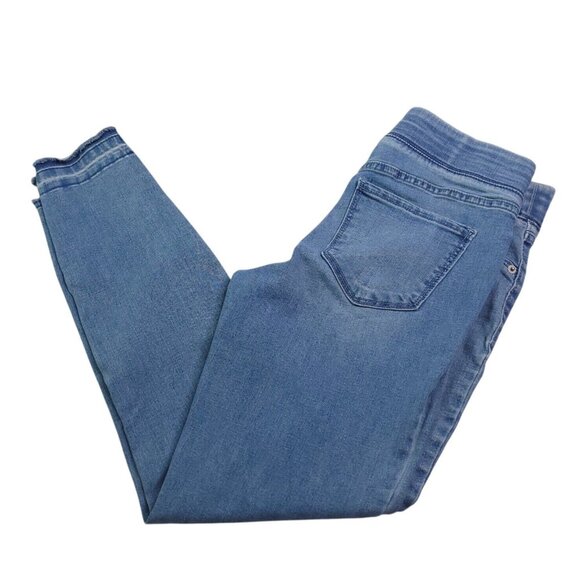 Old Navy Womens Rockstar Skinny Jeans 4 Mid Rise Pull On Light Wash Imperfect - Picture 1 of 9